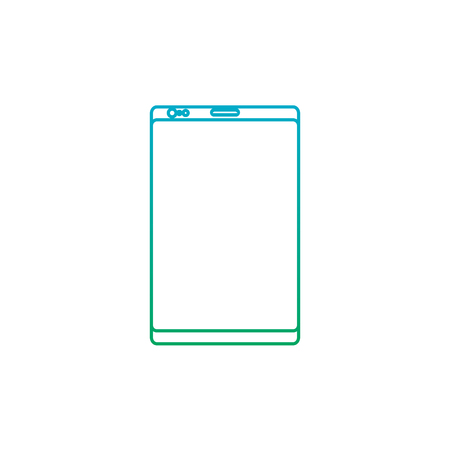 smartphone digital device icon image vector illustration design  blue to green ombreのイラスト素材