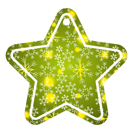 christmas tag price shaped star snowflake glitter decoration vector illustrationのイラスト素材