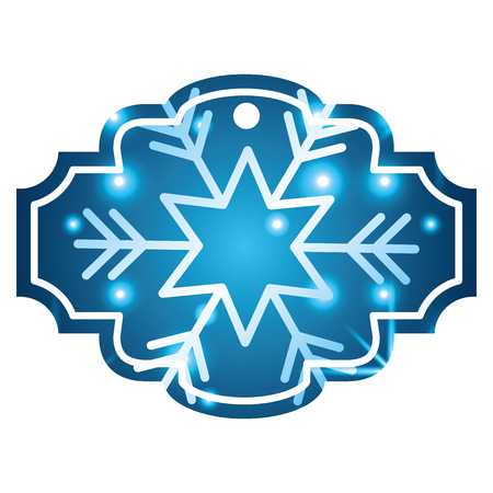 decorative christmas label bright snowflake seasonal design vector illustrationのイラスト素材
