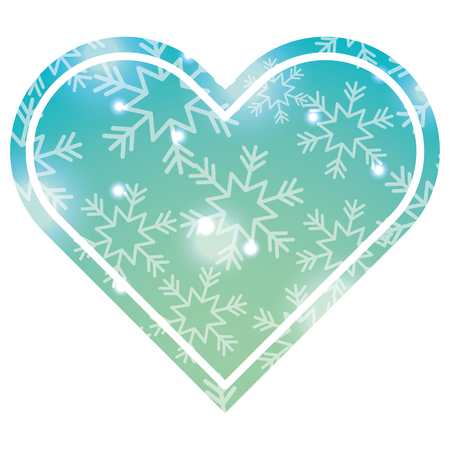 heart snowflake glitter decoration christmas luxury vector illustrationのイラスト素材