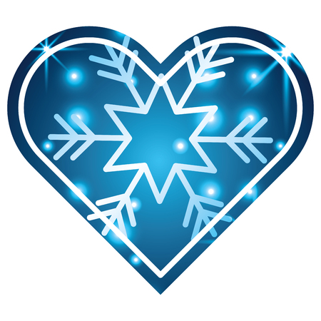heart snowflake glitter decoration christmas luxury vector illustrationのイラスト素材