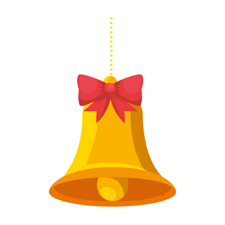 christmas bell with bowntie vector illustration designのイラスト素材