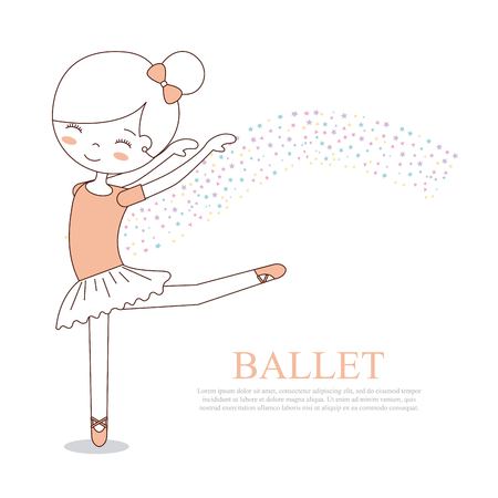 ballet little girl dancing with stars decoration vector illustrationのイラスト素材
