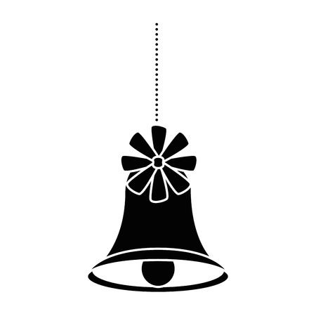 christmas bell with flower vector illustration designのイラスト素材