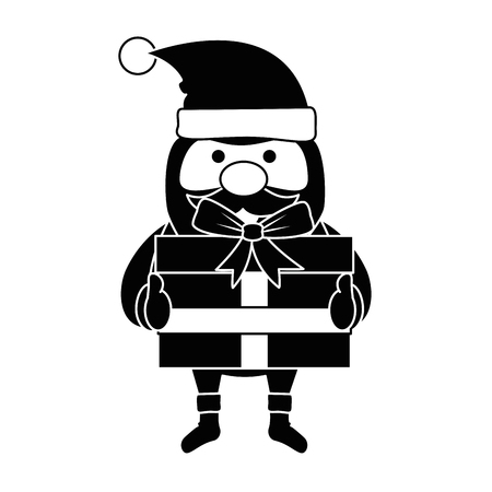 cute santa claus with gift present vector illustration designのイラスト素材