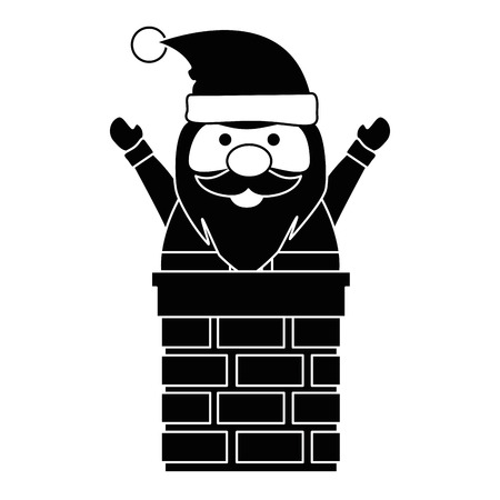 cute santa claus in chimney vector illustration designのイラスト素材