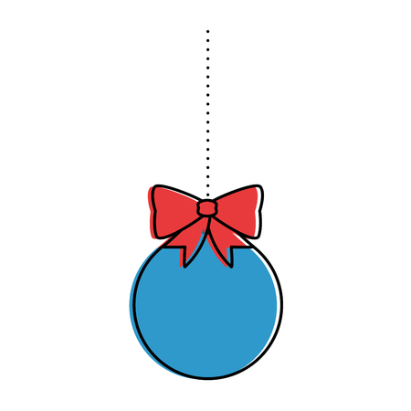 christmas ball hanging icon vector illustration designのイラスト素材