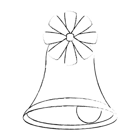 christmas bell with flower vector illustration designのイラスト素材