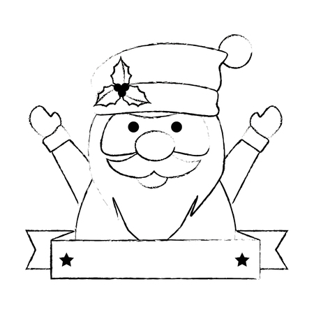 cute santa claus kawaii character vector illustration designのイラスト素材