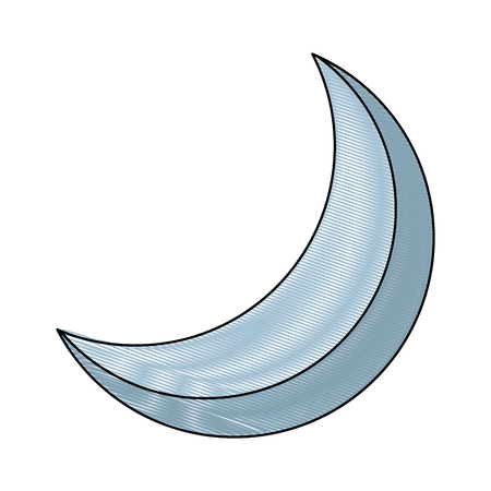 half moon night celestial natural image vector illustration drawingのイラスト素材