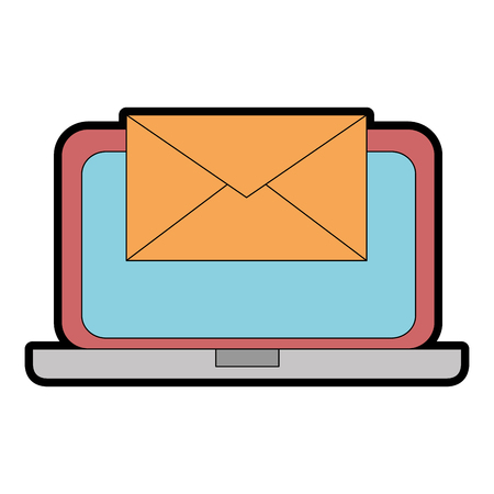 Laptop computer with envelopeのイラスト素材