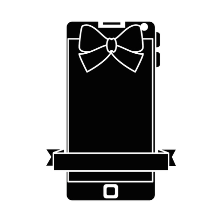 Mobile phone device with bowtieのイラスト素材