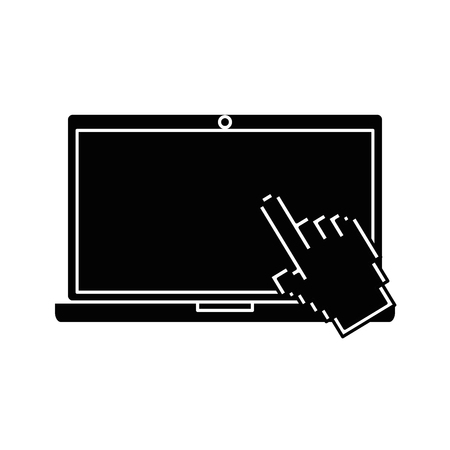 Laptop computer with pointerのイラスト素材
