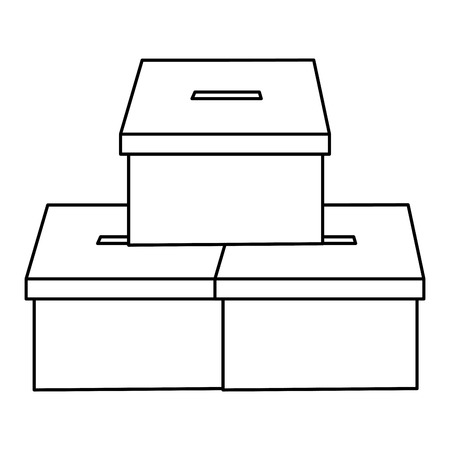 pile vote cardboard boxes carton image vector illustrationのイラスト素材