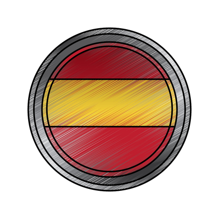 spain flag round national round button icon on white background vector illustrationのイラスト素材