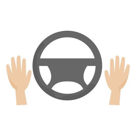 hands driver with steering wheel vector illustration designのイラスト素材
