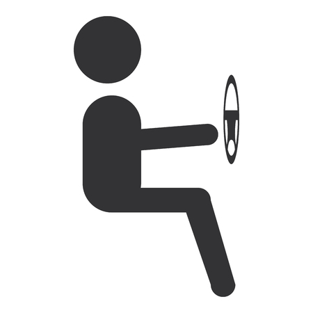 driver silhouette avatar icon vector illustration designのイラスト素材
