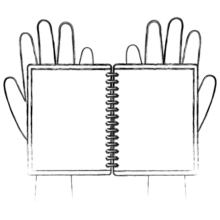hands with notebook icon vector illustration designのイラスト素材