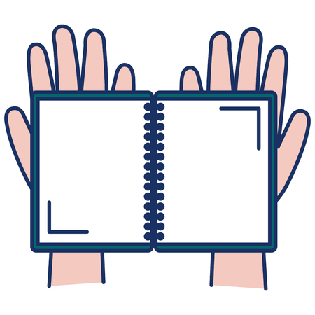 hands with notebook icon vector illustration designのイラスト素材