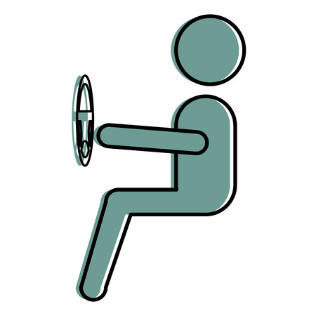 driver silhouette avatar icon vector illustration designのイラスト素材