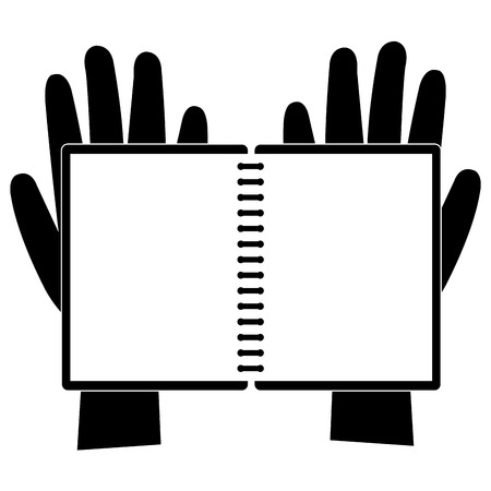 hands with notebook icon vector illustration designのイラスト素材
