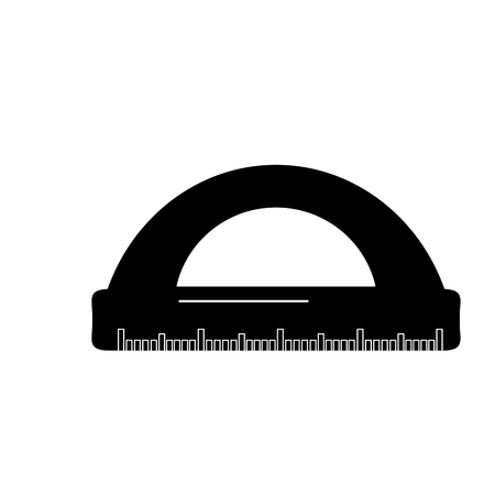 School protractor geometric supply element icon vector illustration.のイラスト素材