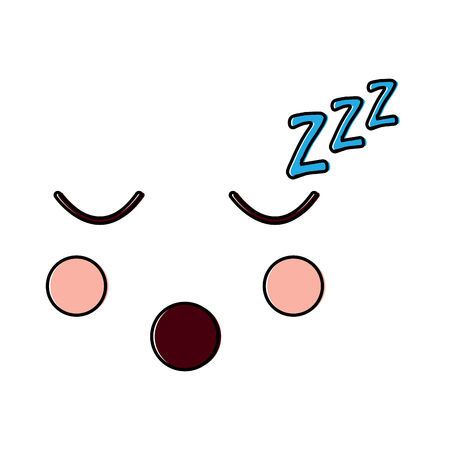 Sleeping facial gesture cartoon illustrationのイラスト素材