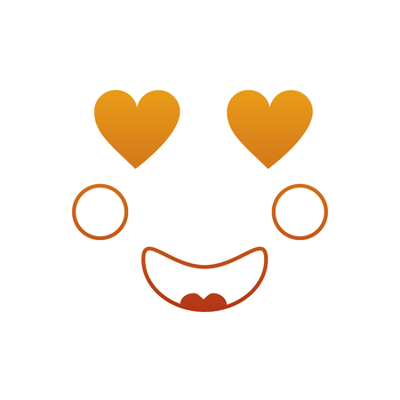 Kawaii face expression facial gesture cartoon vector illustrationのイラスト素材