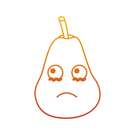 Kawaii fruit pear character cartoon image vector illustrationのイラスト素材