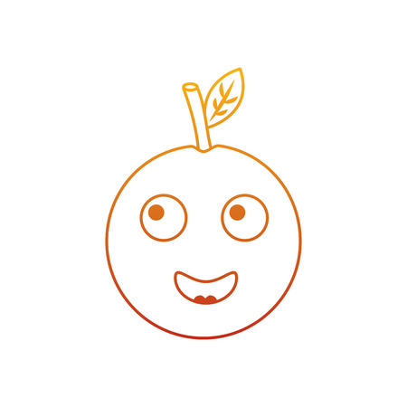 Cartoon orange fruit funny character vector illustrationのイラスト素材
