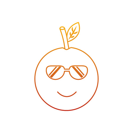Cartoon orange fruit funny character vector illustrationのイラスト素材