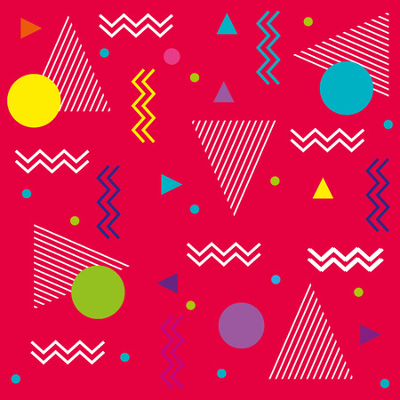 lines figures and colors young pattern background vector illustrationのイラスト素材