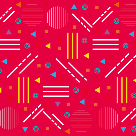 lines figures and colors young pattern background vector illustrationのイラスト素材