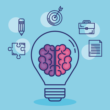 creative brain set icons vector illustration designのイラスト素材
