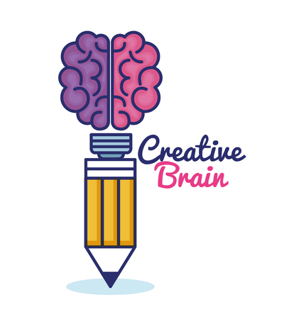 Creative brain concept icon, vector illustration design.のイラスト素材