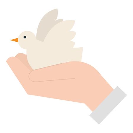 Hand with peace dove, vector illustration design.のイラスト素材