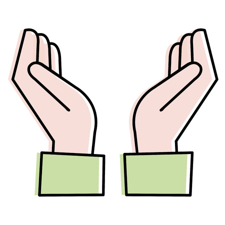 hands protected isolated icon vector illustration designのイラスト素材