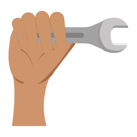 hand with wrench key isolated icon vector illustration designのイラスト素材