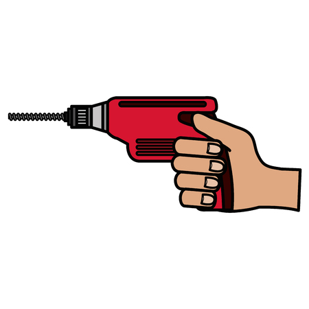 hand with drill electric tool isolated icon vector illustration designのイラスト素材