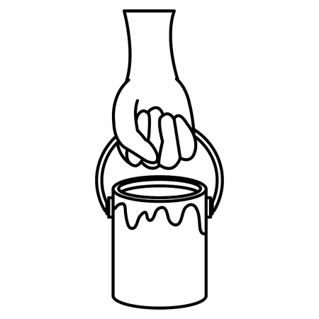 hand with paint pot isolated icon vector illustration designのイラスト素材