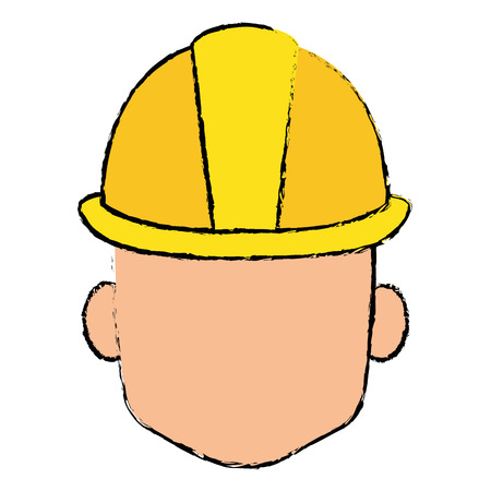 head with helmet construction isolated icon vector illustration designのイラスト素材
