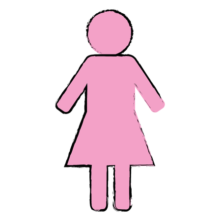 gender female silhouette human icon vector illustration designのイラスト素材
