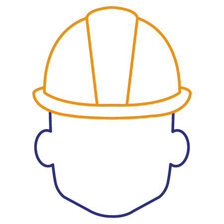 head with helmet construction isolated icon vector illustration designのイラスト素材