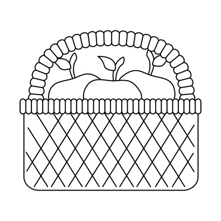 basket with apples icon vector illustration designのイラスト素材