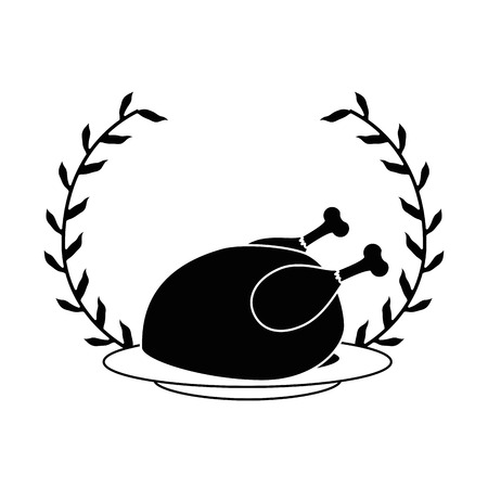 dish with chicken isolated icon vector illustration designのイラスト素材