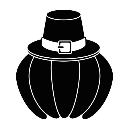 pumpkin fresh with thanksgiving hat vector illustration designのイラスト素材