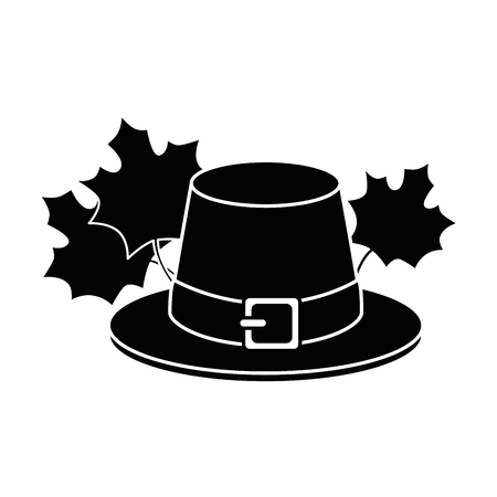 thanksgiving hat with mapple leafs vector illustration designのイラスト素材