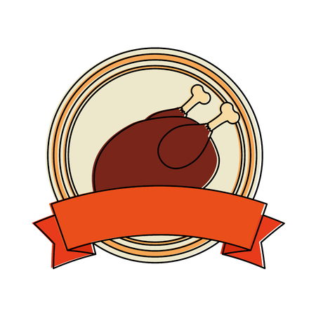 dish with chicken isolated icon vector illustration designのイラスト素材