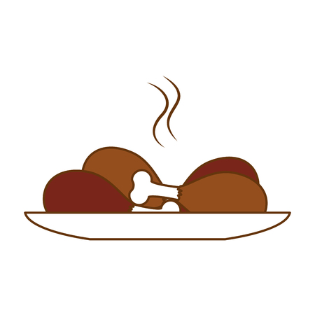 Dish with chicken thighs isolated icon vector illustration design.のイラスト素材