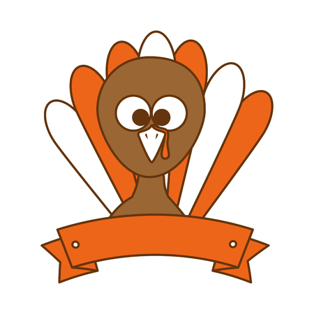 thanksgiving turkey character icon vector illustration designのイラスト素材